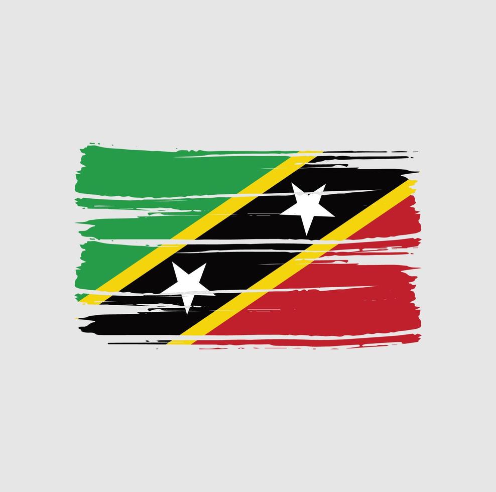 saint kitts och nevis flagga penseldrag vektor