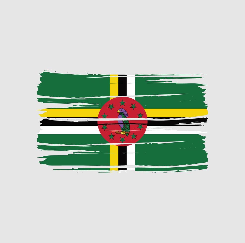 dominica flagga penseldrag vektor