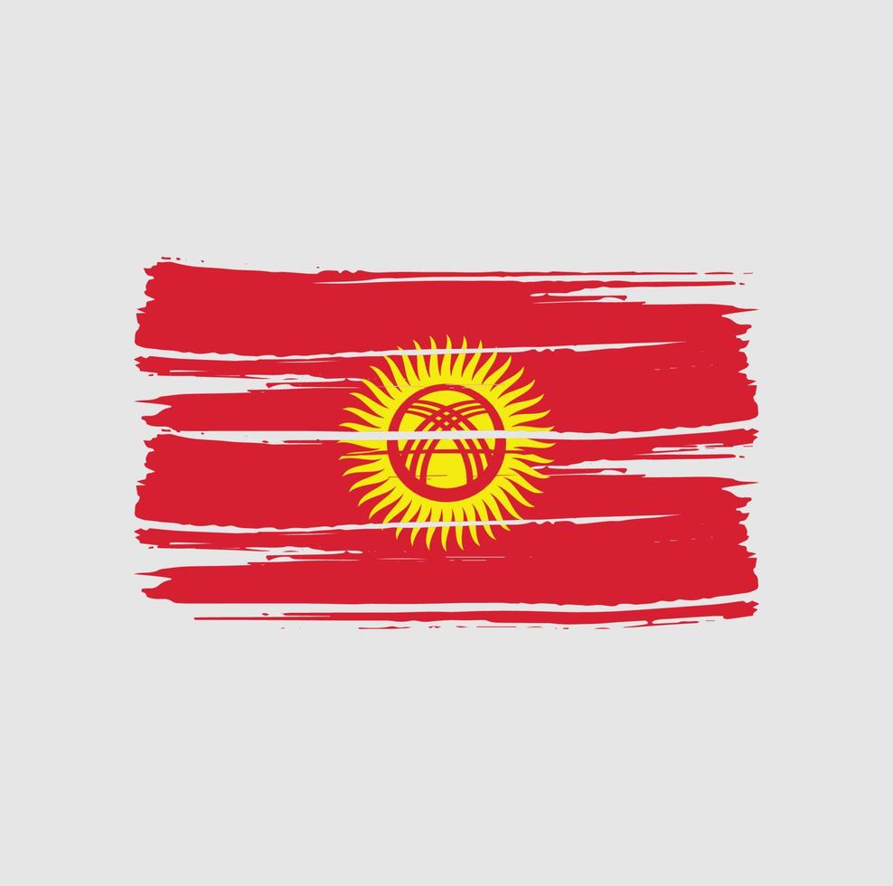 kirgizistans flagga penseldrag vektor