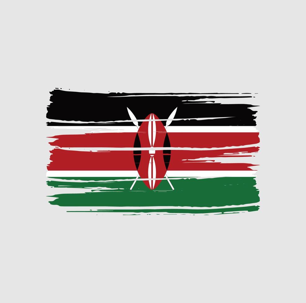 kenya flagga penseldrag vektor