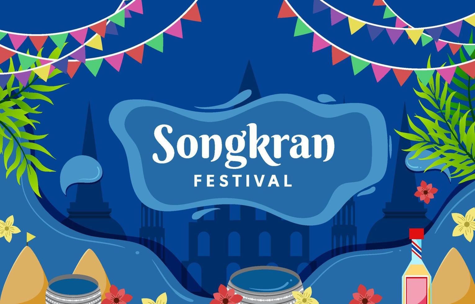 festlicher Songkran-Hintergrund vektor