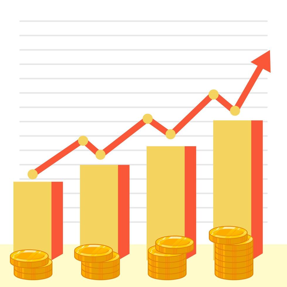 finans diagram pengar tillväxt upp ritning vektor