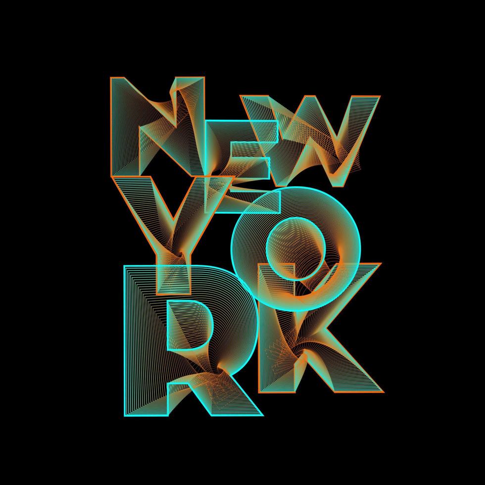 new york typografiekunst für t-shirt design, poster etc. vektorillustration vektor