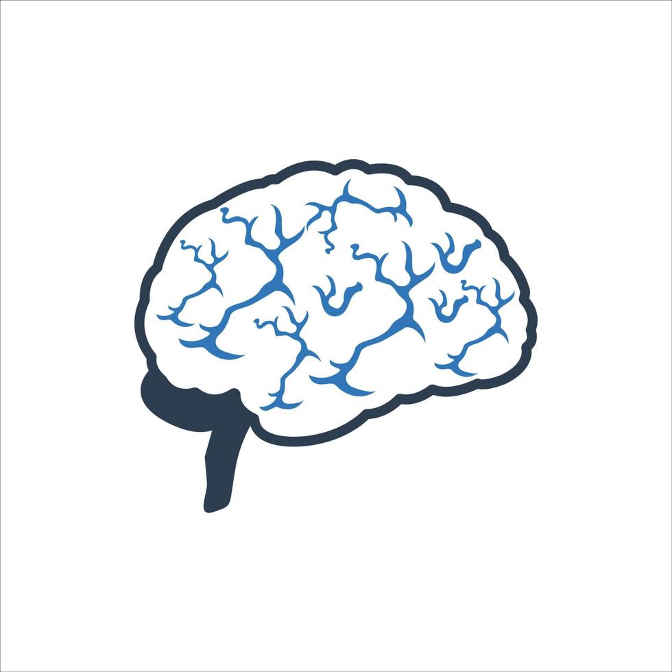 Gehirnsymbol, menschliches Gehirnsymbol, detailliertes menschliches Gehirn vektor