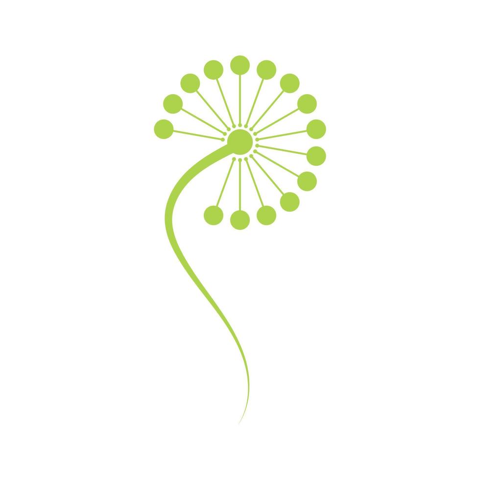 maskros blomma logotyp vektor mall ikon bakgrund