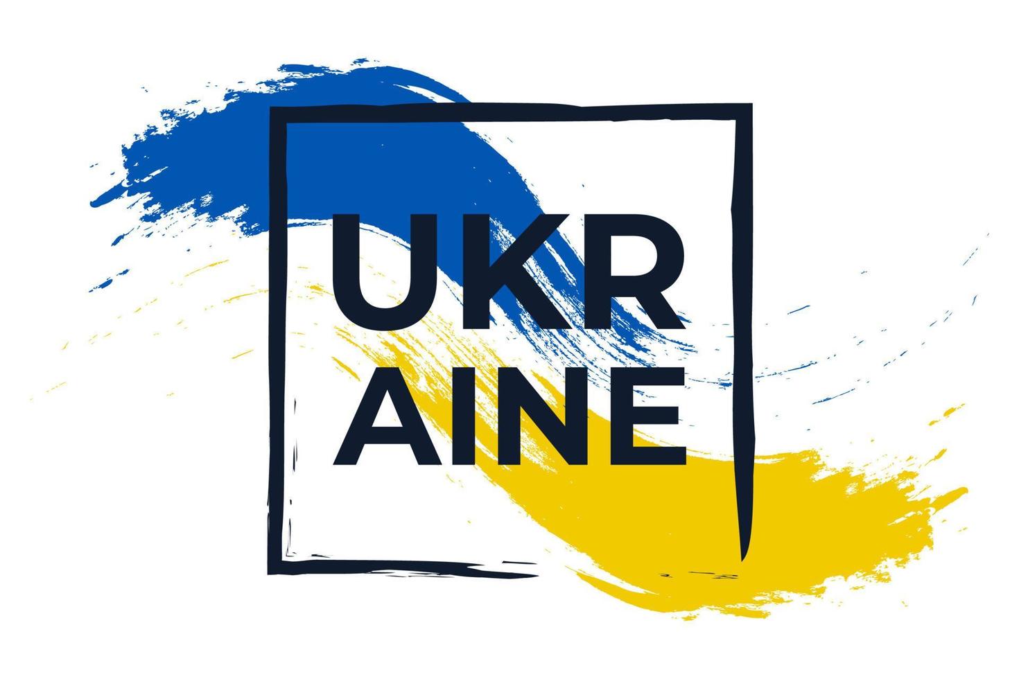 ukrainska flaggan med borste koncept. Ukrainas flagga i grunge stil. be för Ukraina. handmålad pensel flagga ukrainska landet vektor