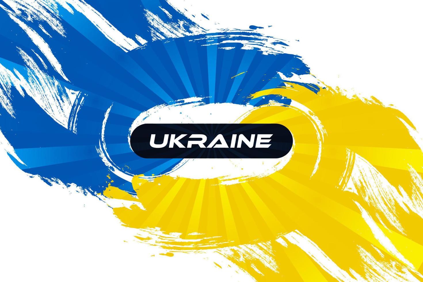 ukraine-flagge mit pinselkonzept. Flagge der Ukraine im Grunge-Stil isoliert auf weißem Hintergrund vektor