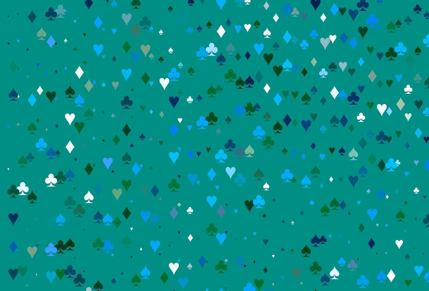 ljusblått, grönt vektoromslag med symboler för hasardspel. vektor