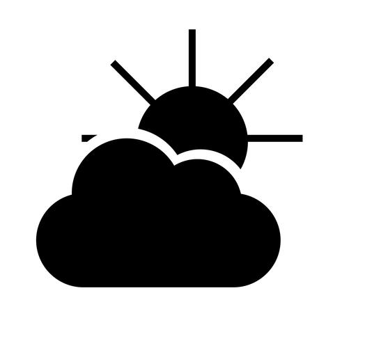 Wettervorhersage Wolke und Sonne-Symbol vektor