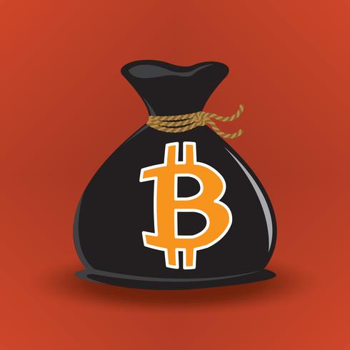 Schwarze Bitcoin Geldtasche vektor