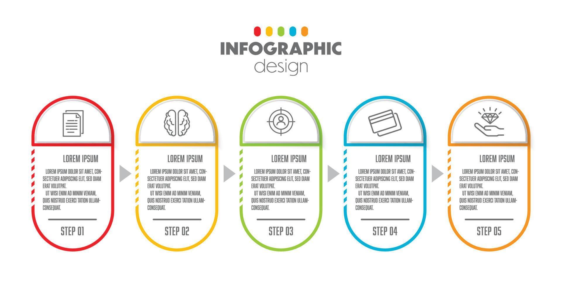 Vektor-Infografik-Timeline-Vorlage-Design-Element. vorlage für die präsentation mit konzeptgeschäftssymbol. vektor