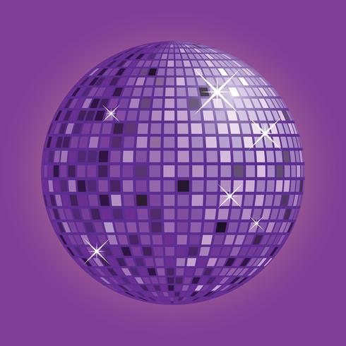 Disco boll med lila bakgrund vektor