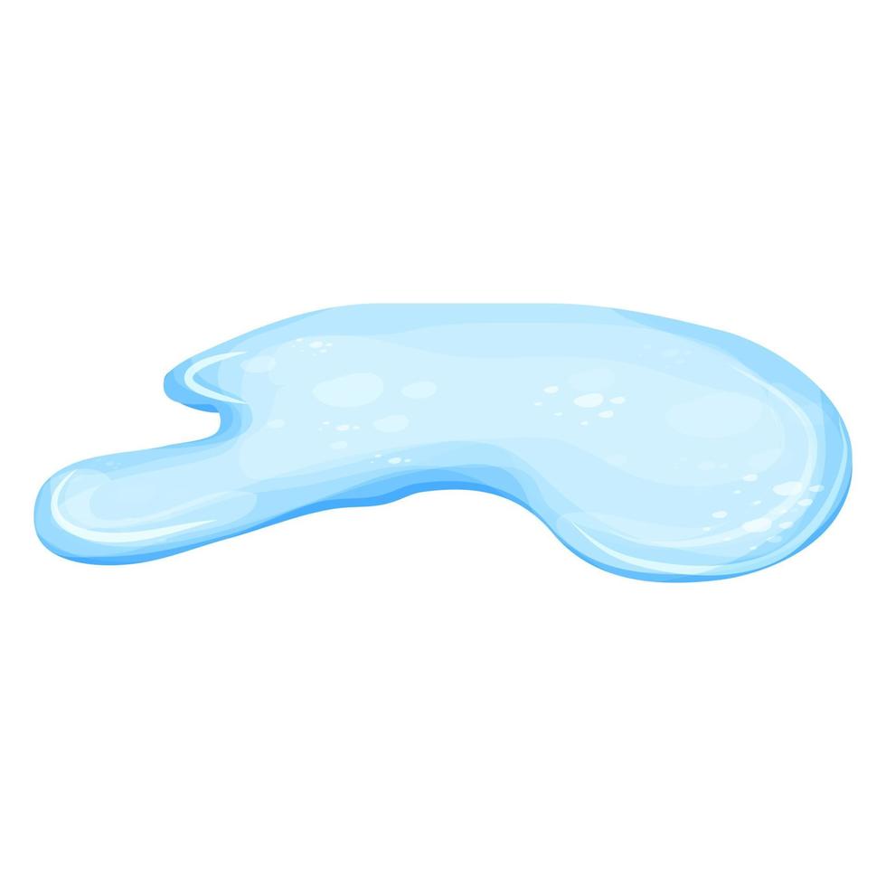 vattenpöl i tecknad stil isolerad på vit bakgrund. spill, sjö eller vätska. designelement. säsongsbetonat objekt. vektor illustration