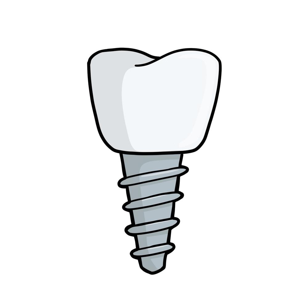 tandstift. vit tandläkare element. tandvård och implantat. vektor