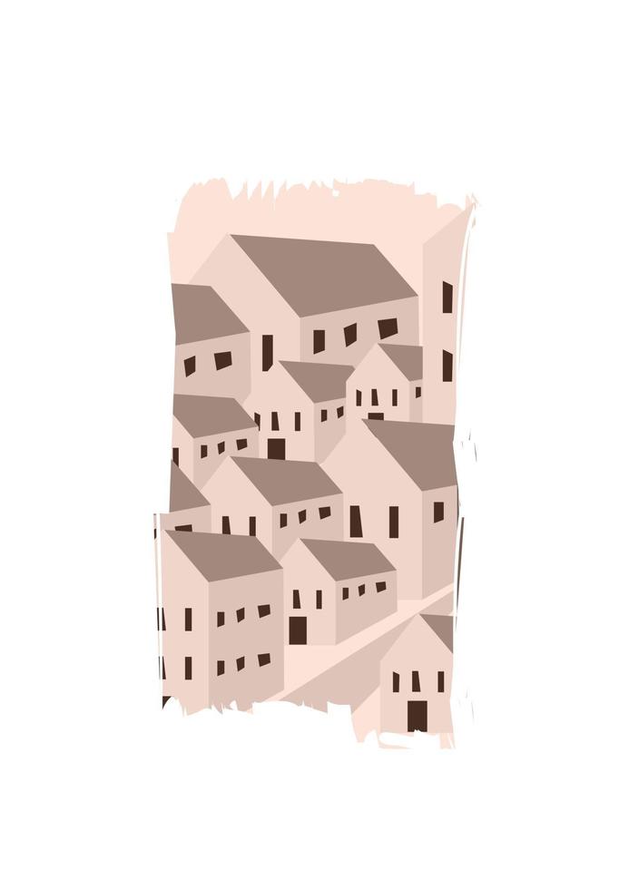 byn hus neutrala färger affisch bakgrund. minimalistisk modern design vektorillustration för väggdekoration, hemgalleri, vykort, broschyromslag vektor