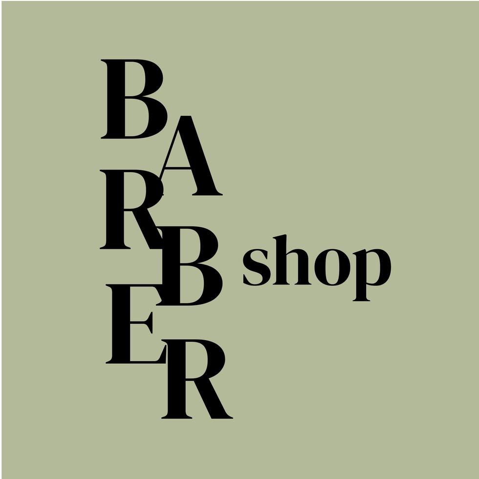 barbershop enkel minimalistisk logotypdesign med elegant prydnad vektor