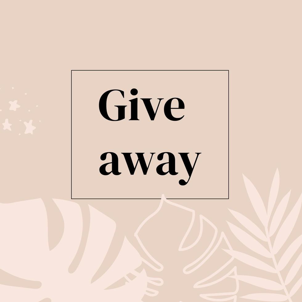 giveaway banner. inläggsmall. vinna en prisutdelning. vektor design illustration