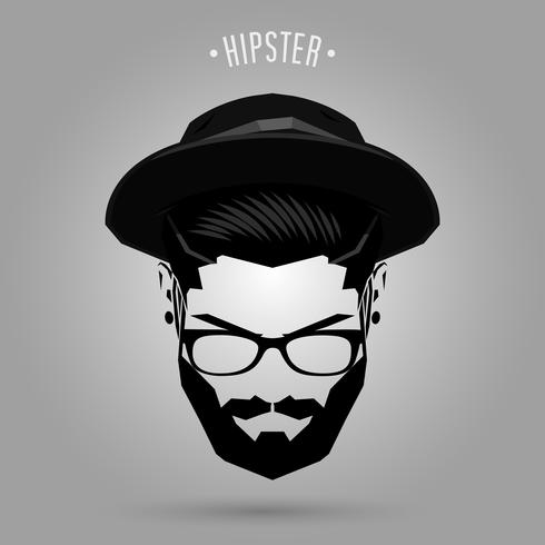 hipster man hatt vektor