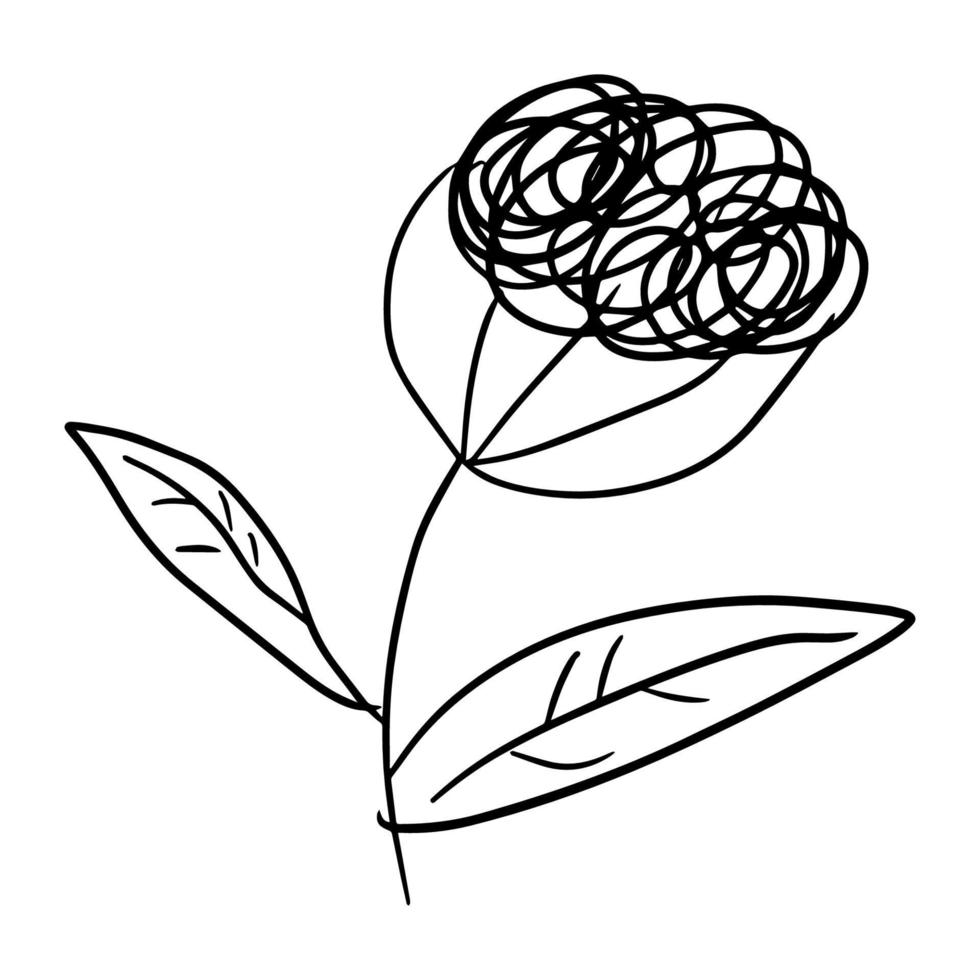 färgglad fantasy doodle tecknad blomma isolerad på vit bakgrund. vektor
