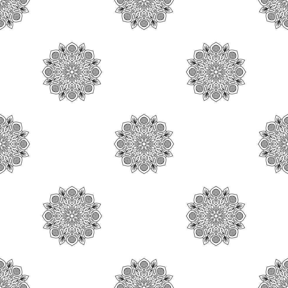 abstrakt sömlösa mönster med mandala blomma. mosaik, kakel, prickiga. blommig bakgrund. vektor