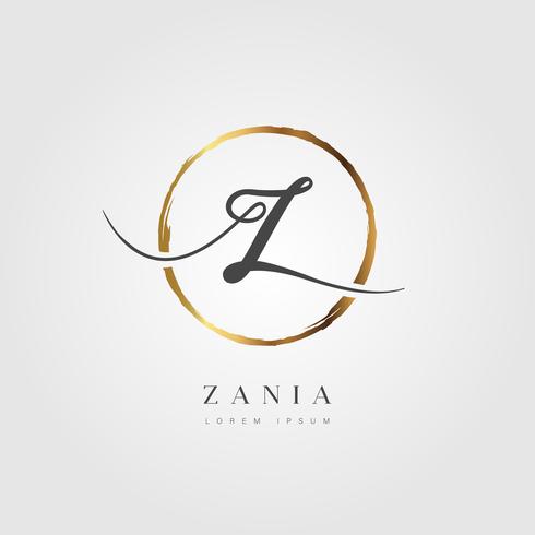 Guld Elegant Initial Letter Type Z vektor