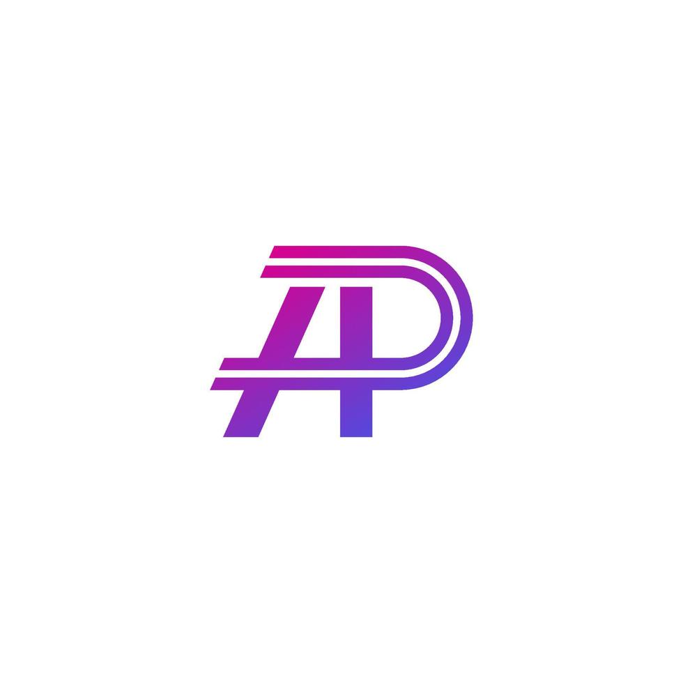 ap-Buchstaben, Vektormonogramm, Logodesign vektor