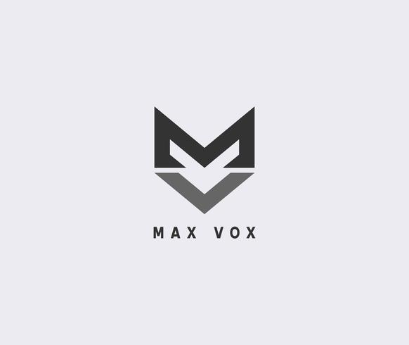 Enkel MV Fox Head Shape Logo Design Mall vektor