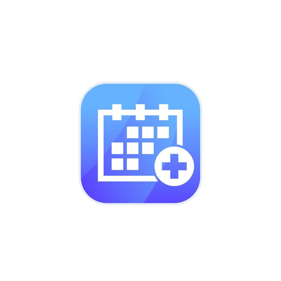 Arzttermin, Zeitplansymbol für Apps vektor