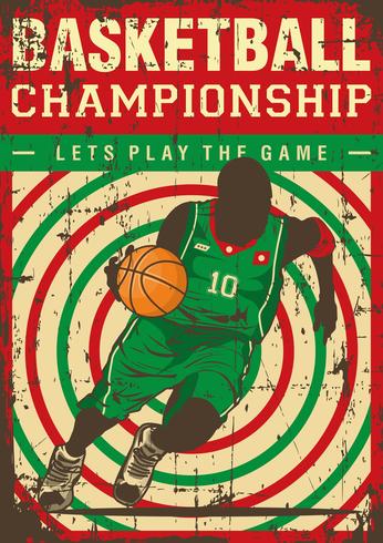Basketfotboll Sport Retro Pop Art Poster Signage vektor