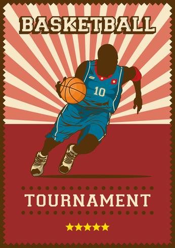 Basketfotboll Sport Retro Pop Art Poster Signage vektor