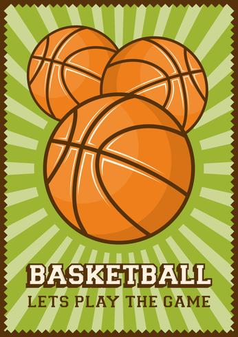 Basketfotboll Sport Retro Pop Art Poster Signage vektor