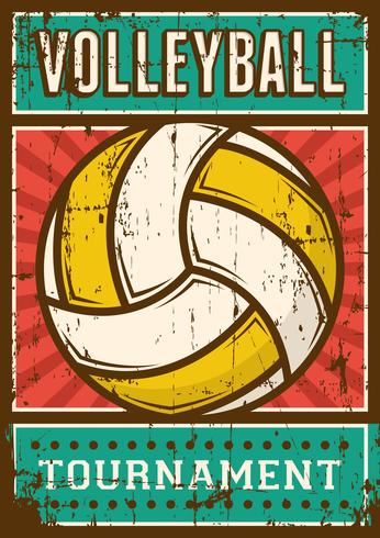 Volleyball Volleyball Sport Retro Pop Art Poster Beschilderung vektor