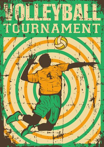 Volleyball Volleyball Sport Retro Pop Art Poster Beschilderung vektor