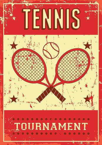 tennis sport retro popkonst affisch skyltning vektor