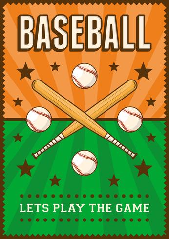 Baseball Sport Retro Pop Art Poster Beschilderung vektor