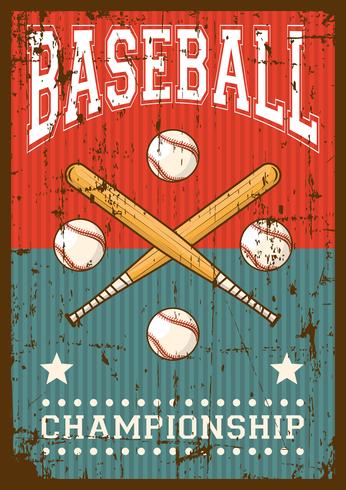 Baseball Sport Retro Pop Art Poster Beschilderung vektor