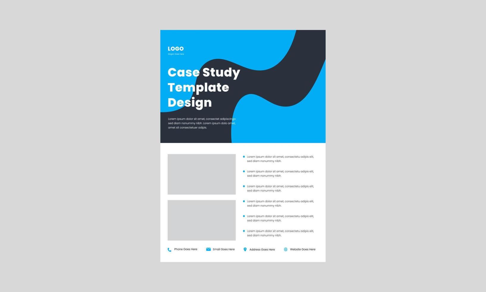 Entwurfsvorlage für Fallstudien-Flyer. Entwurfsvorlage für Unternehmensfallstudien. Corporate Business Case Study Flyer Poster Designvorlage. vektor