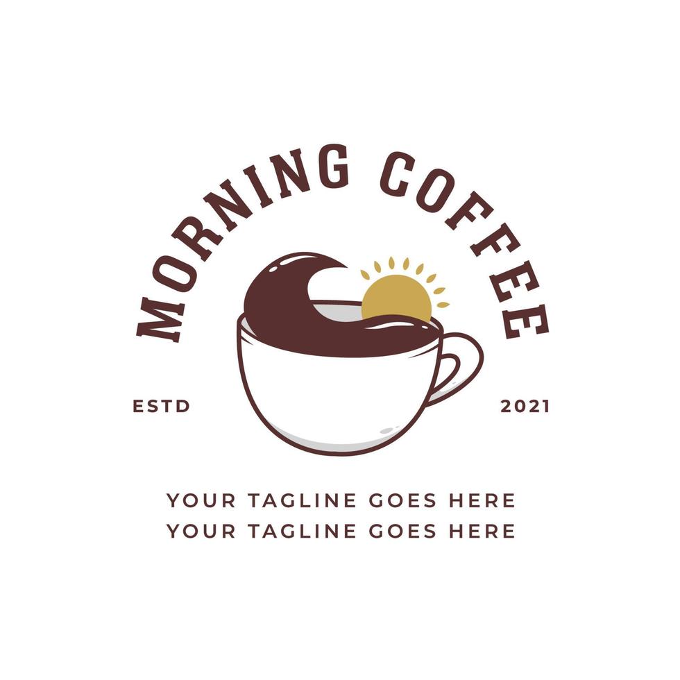 morgens heißer kaffee cafe logo symbol vektor auch geeignet für t-shirt design grafik