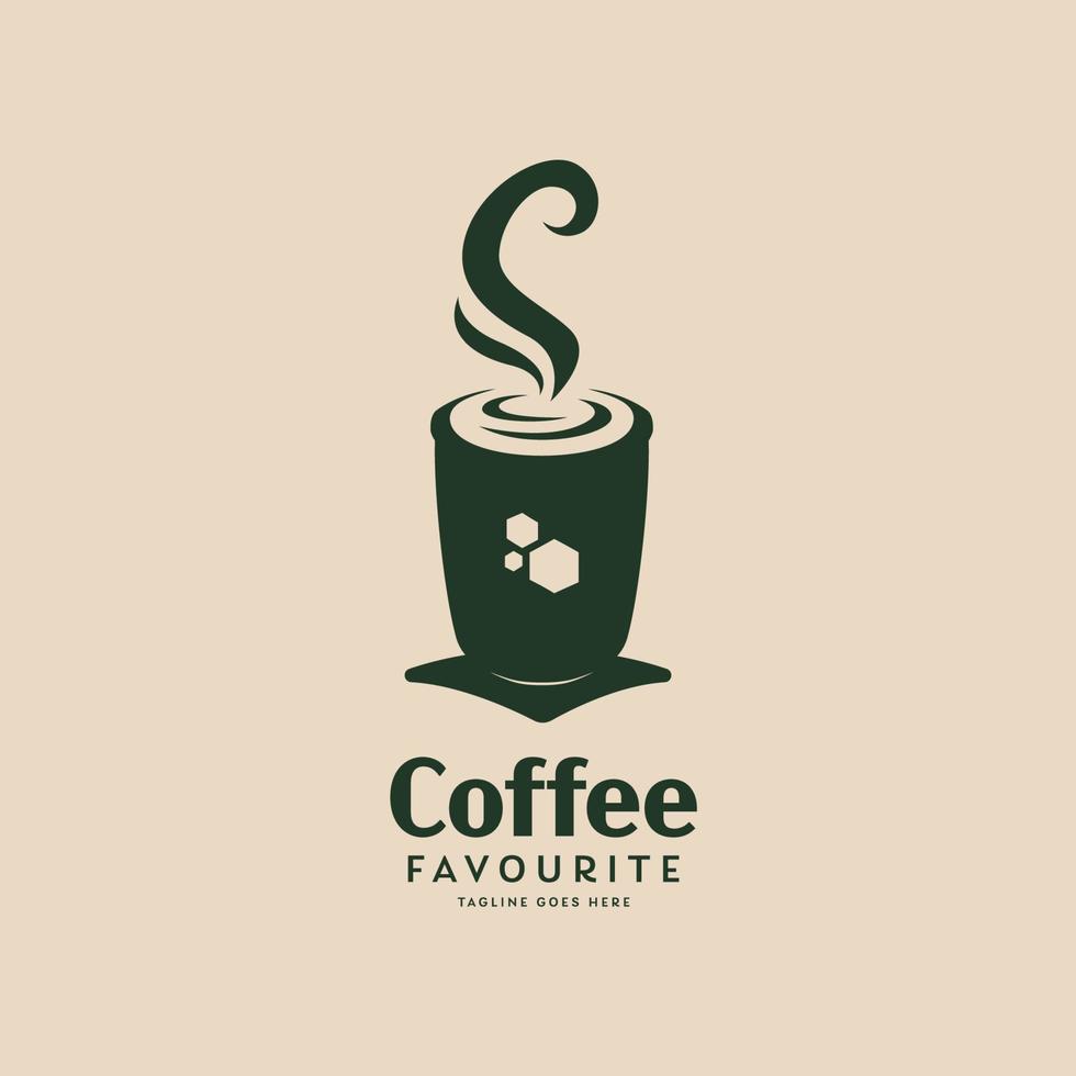 kaffe café favorit logotyp ikon koncept mall vektor