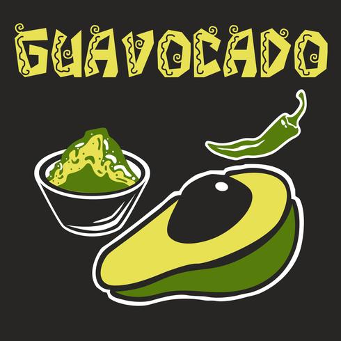 Avokado Guacamole Chili vektor