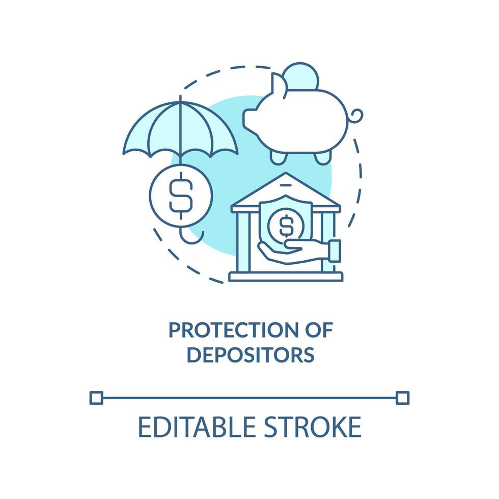 Symbol für das Konzept der Kautionen. Bankdienstleistungen. Finanzverwaltung. bankaufsichtsregeln abstrakte idee dünne linie illustration. Vektor isolierte Umrissfarbe Zeichnung. editierbarer Strich