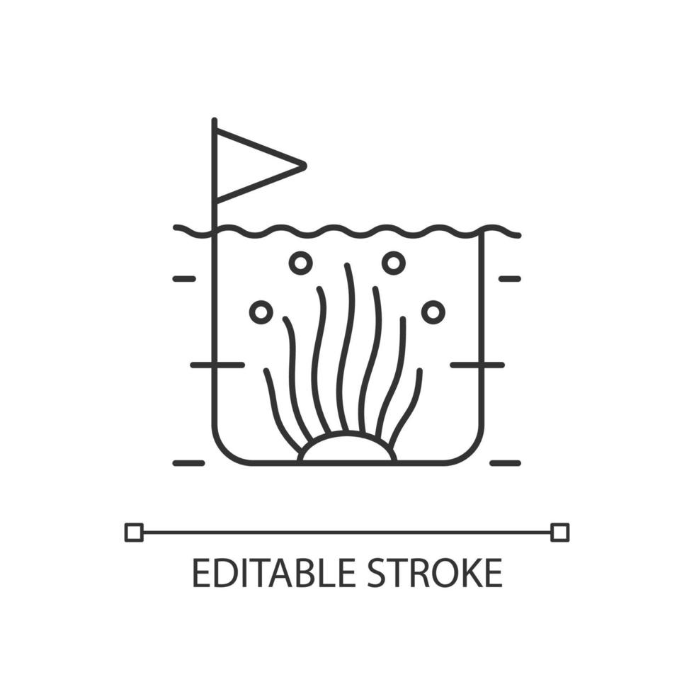 algkultur linjär ikon. kommersiell tångproduktion. algodling. mikroalger växer. tunn linje anpassningsbar illustration. kontur symbol. vektor isolerade konturritning. redigerbar linje