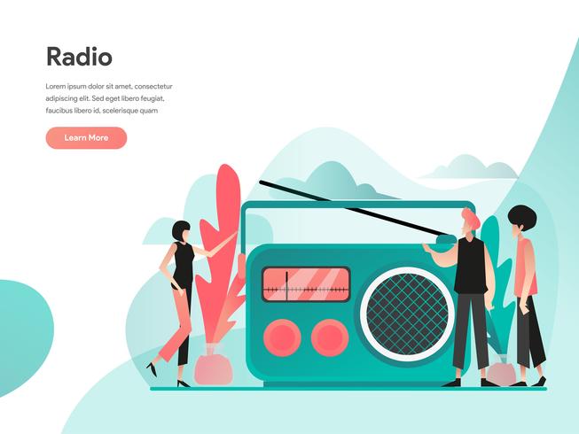 Radio Illustration Concept. Modernt plandesignkoncept av webbdesign för webbplats och mobilwebbplats. Vector illustration EPS 10