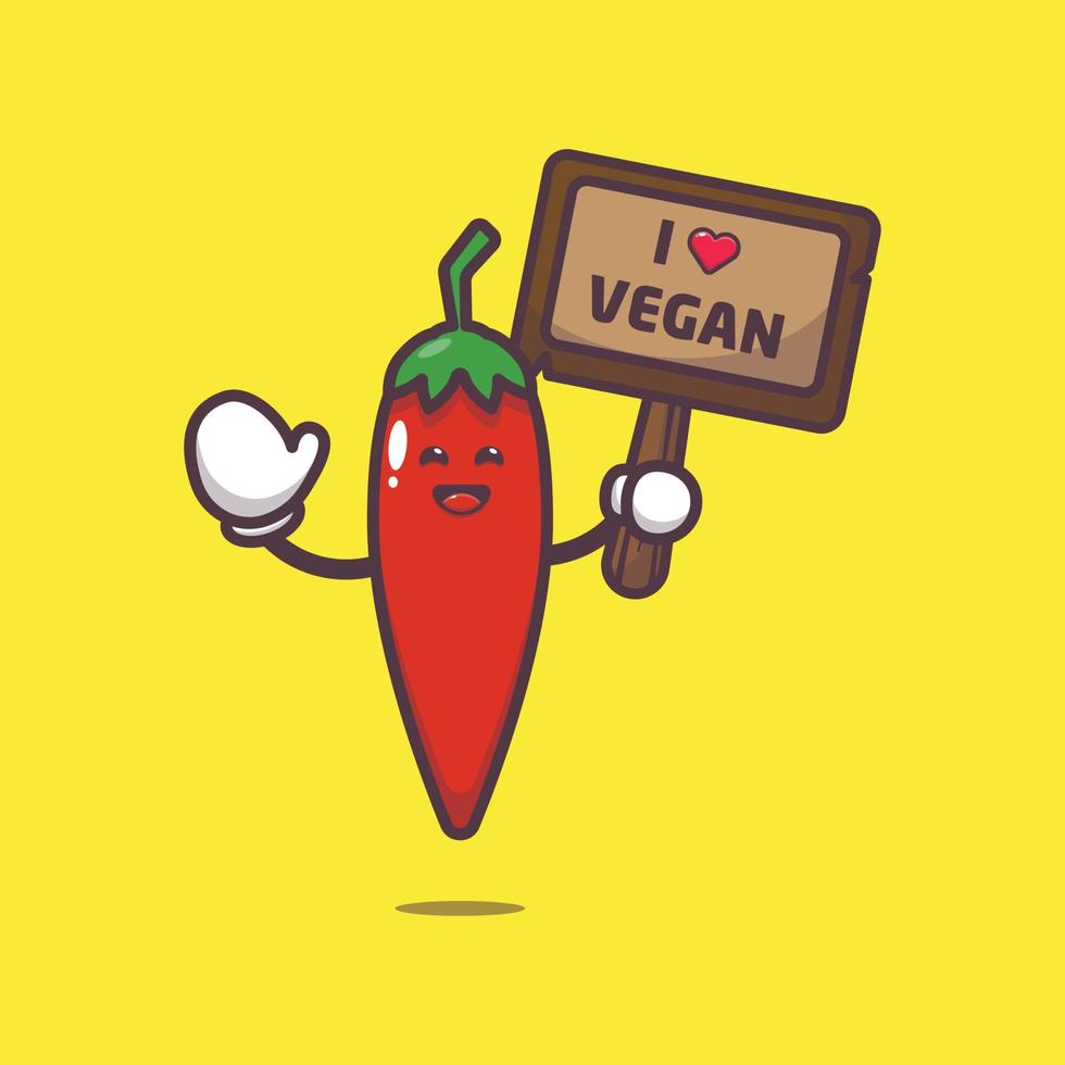 süßer Chili mit Liebesgemüse-Grußtafel vektor