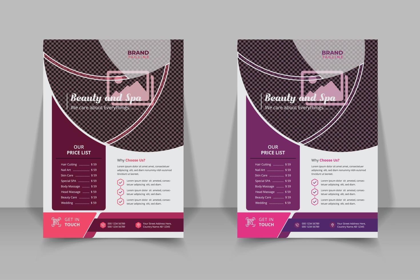 Beauty-Flyer-Template-Design im Vektor