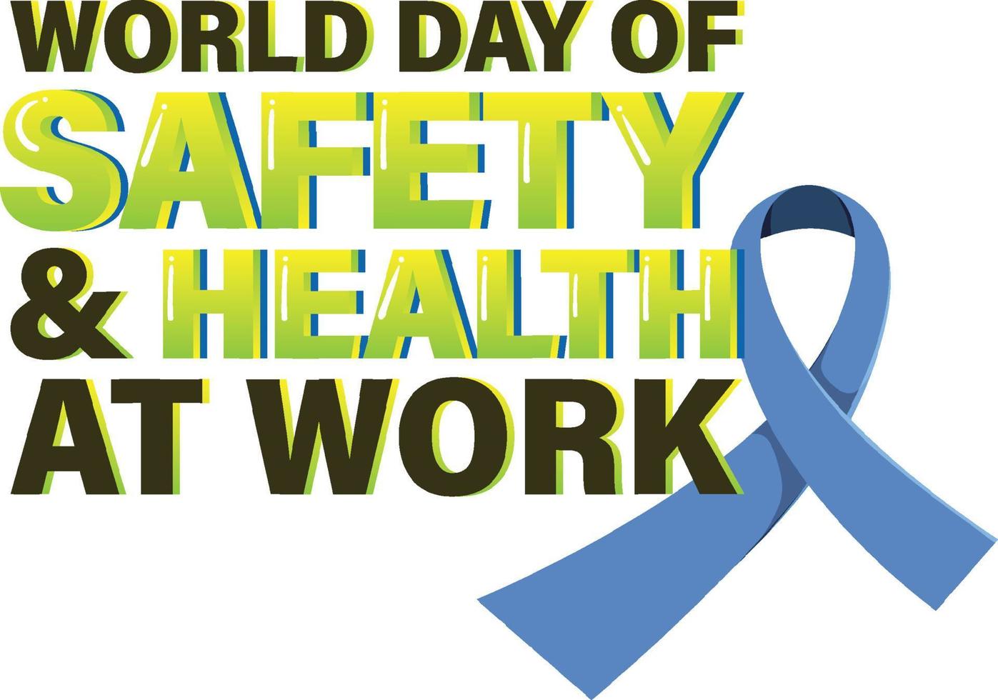världsdagen för säkerhet och hälsa på jobbet logotypdesign vektor