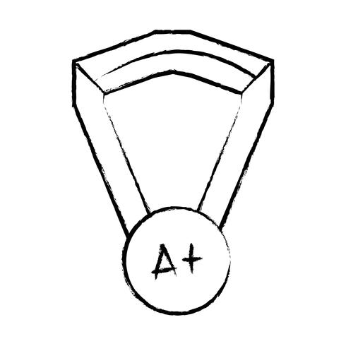 Abbildung Schulmedaille Symbol für intelligente Schüler vektor