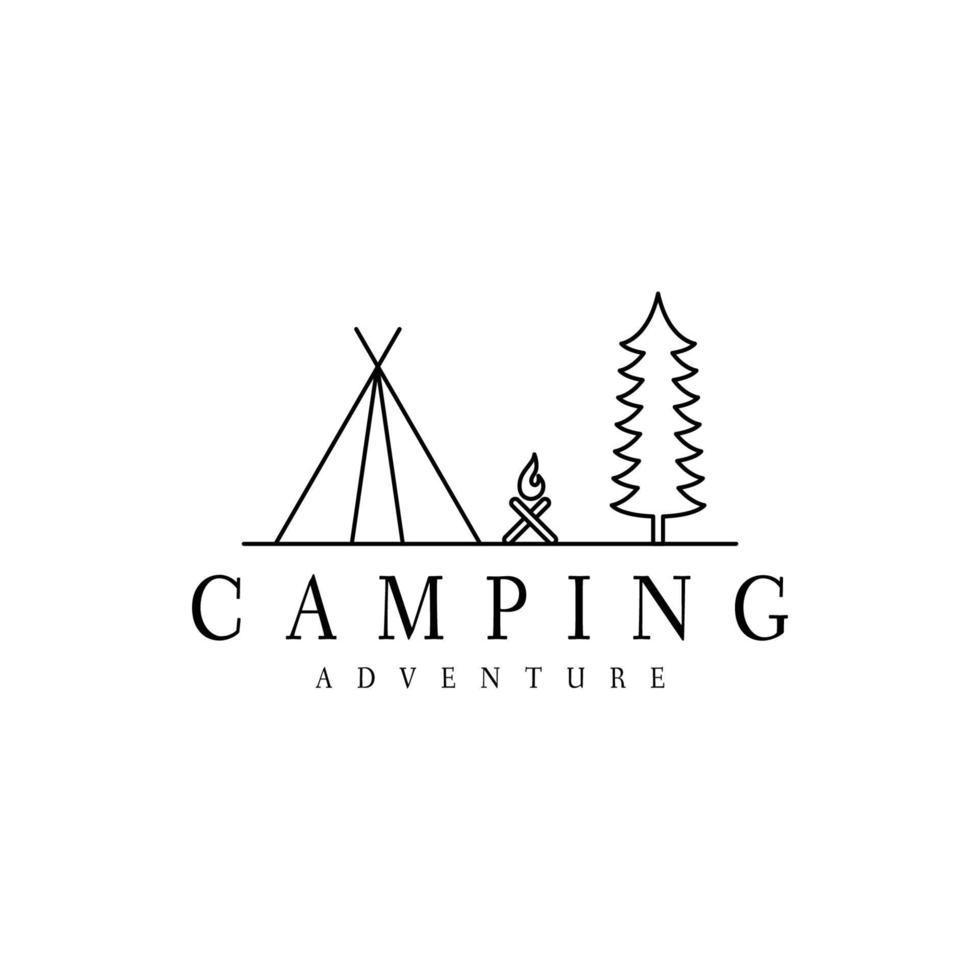 Camping- und Outdoor-Abenteuer-Logo für das Wandern. Vektorgrafik vektor