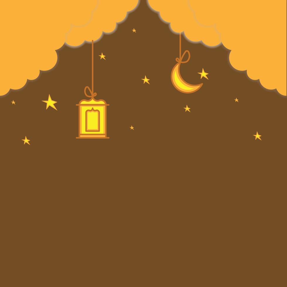 islamische illustrationsfeier für ramadan kareem, isra mi'raj und eid al-fitr mit bunten hängenden lampen und wimpelketten. Vektorgrafik vektor