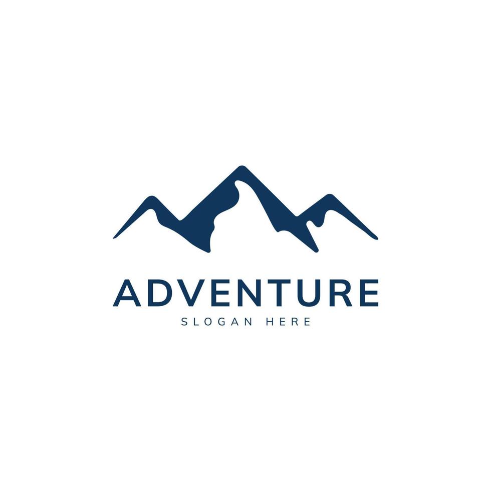Berg-Logo-Design. Perfekt für Camping, Outdoor-Abenteuer, Expeditionen, Skifahren und Klettern. Vektorgrafik vektor